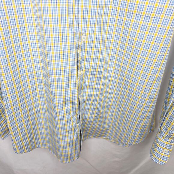 Peter Millar Button Front Men's Plaid Long Sleeve 100% Cotton Shirt Size Large - Picture 4 of 9